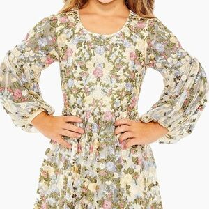 Mac Duggal Little Girl's & Girl's Floral Embroidered Dress